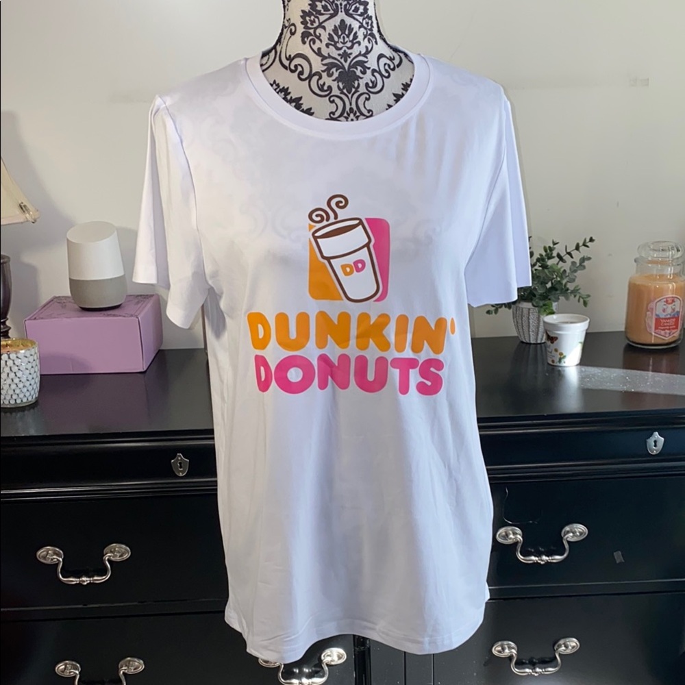 New! White Dunkin' Donuts Graphic Tee Size Small